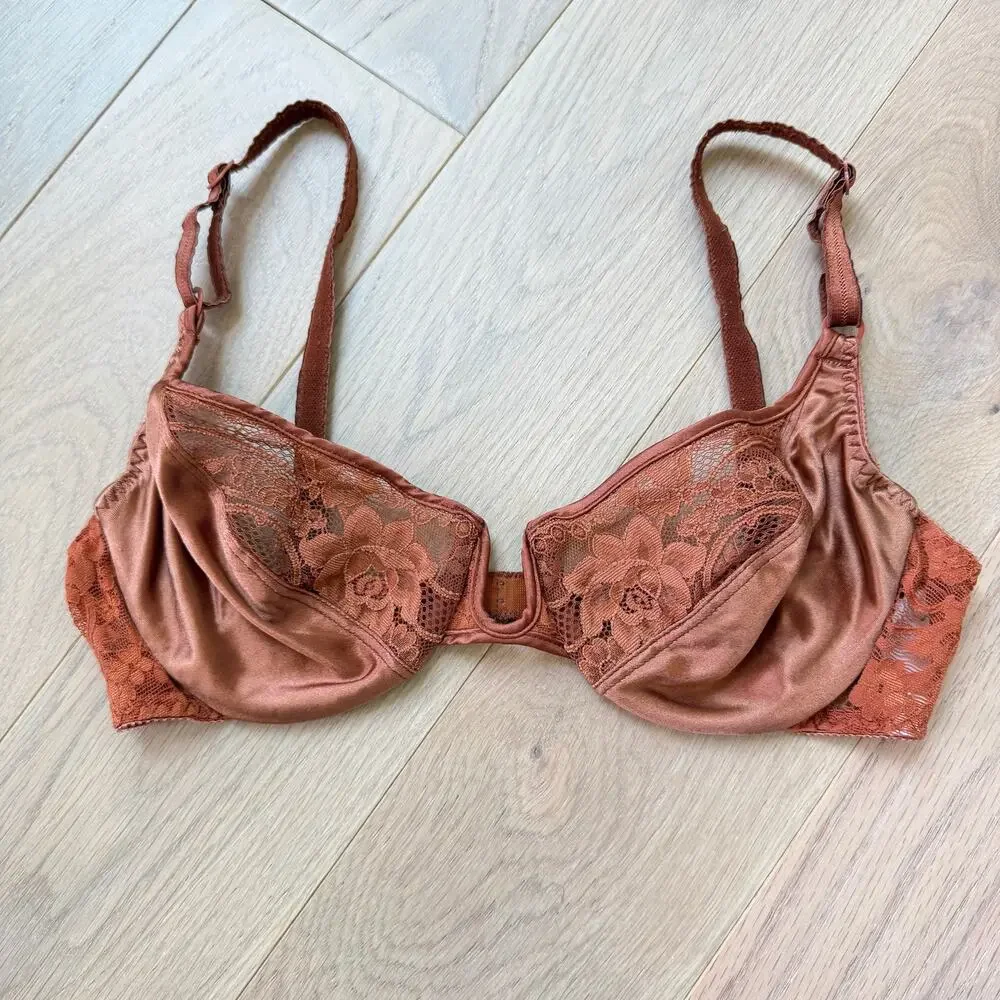 Vintage Valentino Intimo Copper Lace Underwire Bra Size 36B
